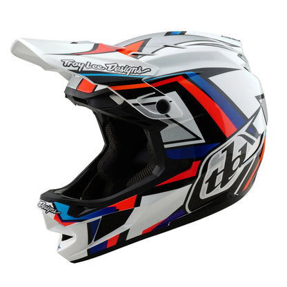 Troy Lee Designs D4 Composite Full Face Helmet - Frames - White-Silver