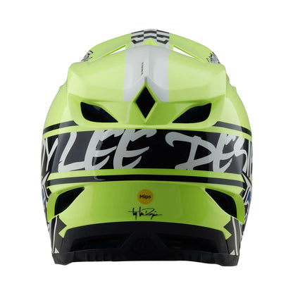 Troy Lee Designs D4 Polyacrylite Full Face Helmet - Fifty-50 - Navy-Glo Yellow