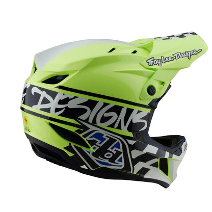 Troy Lee Designs D4 Polyacrylite Full Face Helmet - Fifty-50 - Navy-Glo Yellow