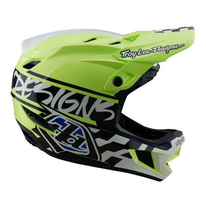 Troy Lee Designs D4 Polyacrylite Full Face Helmet - Fifty-50 - Navy-Glo Yellow