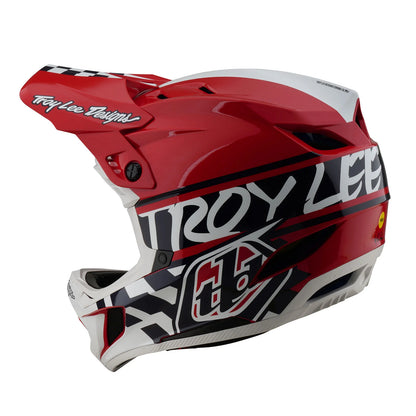 Troy Lee Designs D4 Polyacrylite Full Face Helmet - Fifty-50 - White-Red
