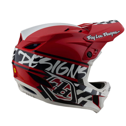 Troy Lee Designs D4 Polyacrylite Full Face Helmet - Fifty-50 - White-Red