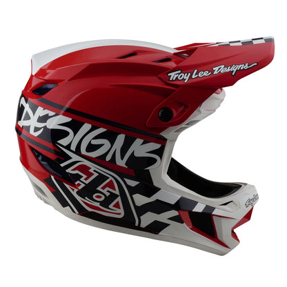 Troy Lee Designs D4 Polyacrylite Full Face Helmet - Fifty-50 - White-Red