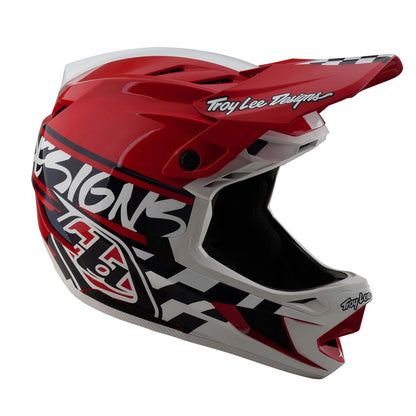 Troy Lee Designs D4 Polyacrylite Full Face Helmet - Fifty-50 - White-Red