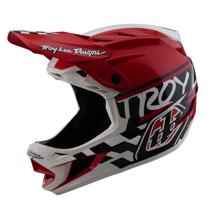 Troy Lee Designs D4 Polyacrylite Full Face Helmet - Fifty-50 - White-Red