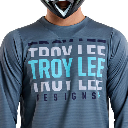Troy Lee Designs Ruckus 3/4 Sleeve MTB Jersey - Spun - Steel Blue