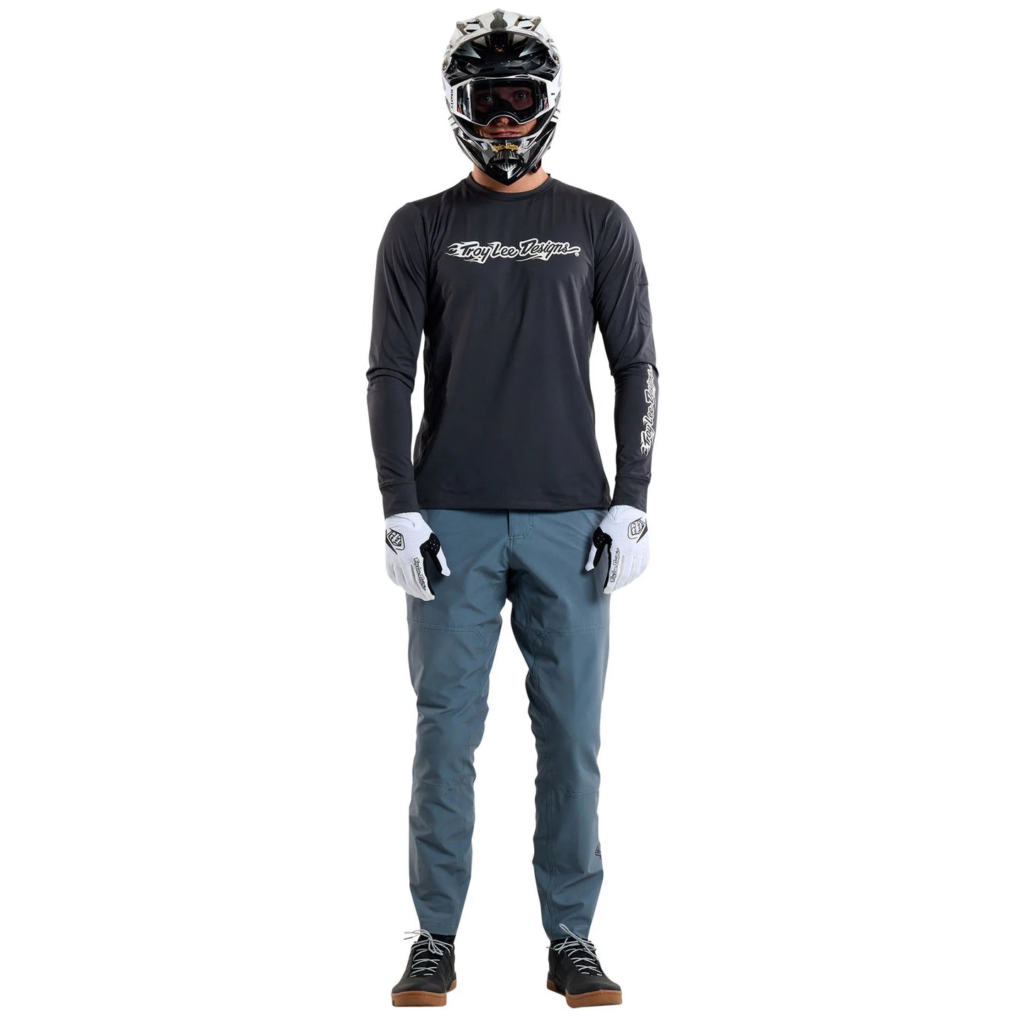 Troy Lee Designs Ruckus Long Sleeve Ride Tee - Burn Out - Carbon