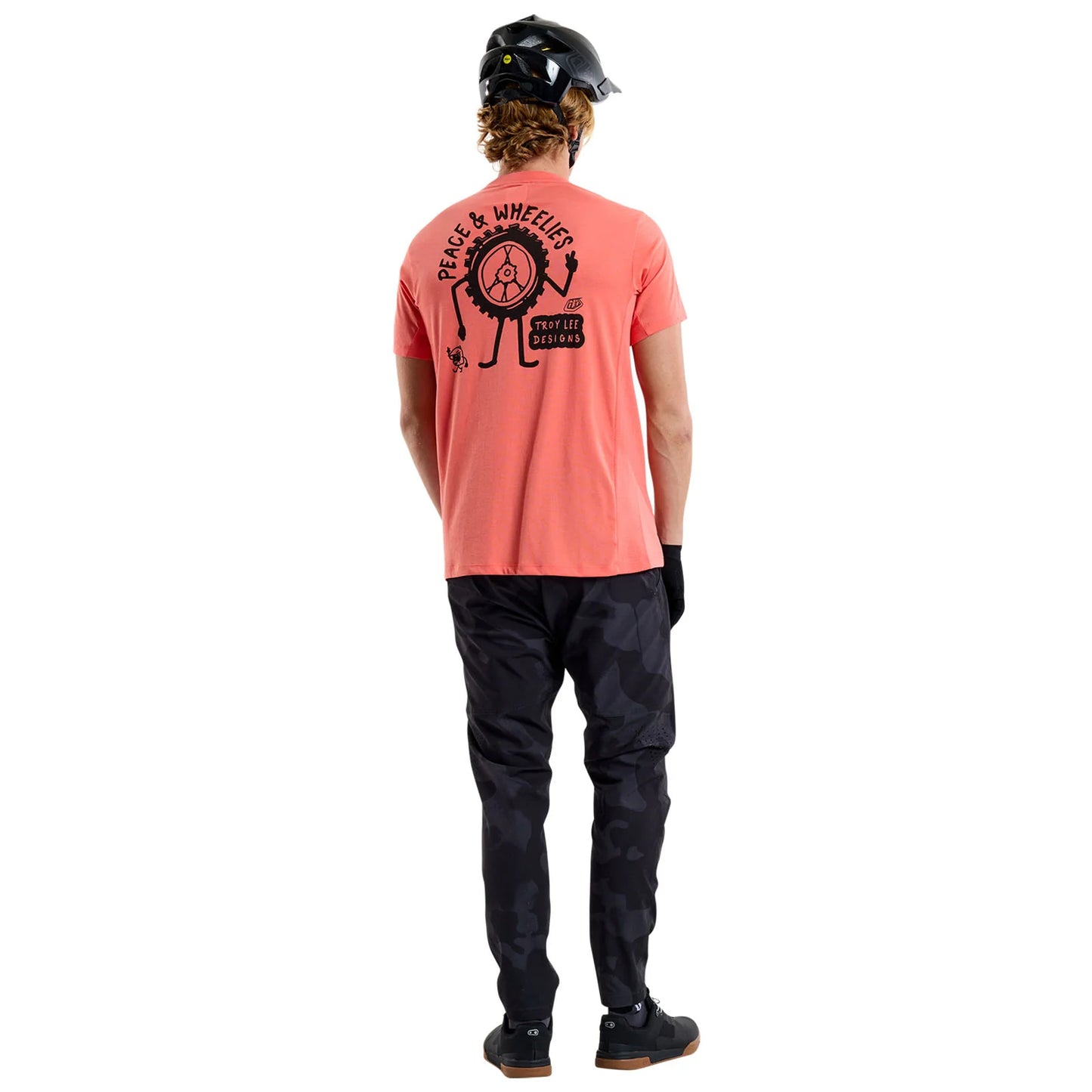 Troy Lee Designs Skyline Short Sleeve Ride Tee - P&W - Melon