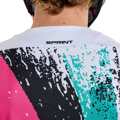 Troy Lee Designs Sprint Long Sleeve MTB Jersey - Full Pull - Chalk